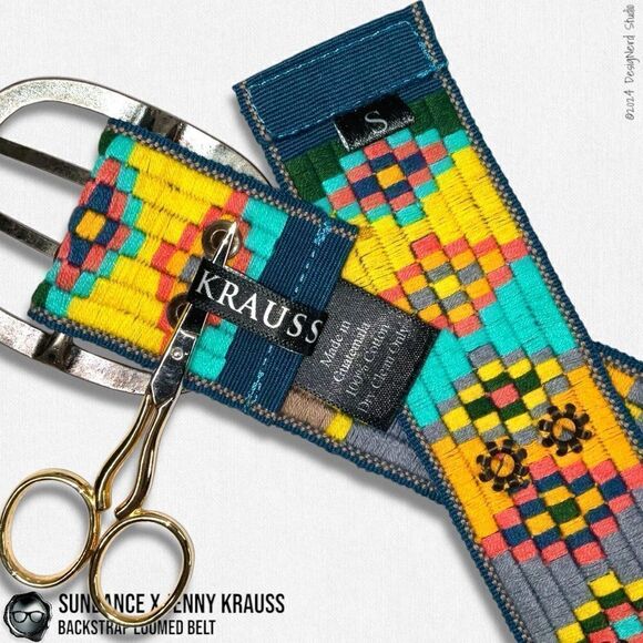 SUNDANCE X JENNY KRAUSS HAND WOVEN LOOMED COTTON BELT VINTAGE 2015 NEON PALLET main image 12